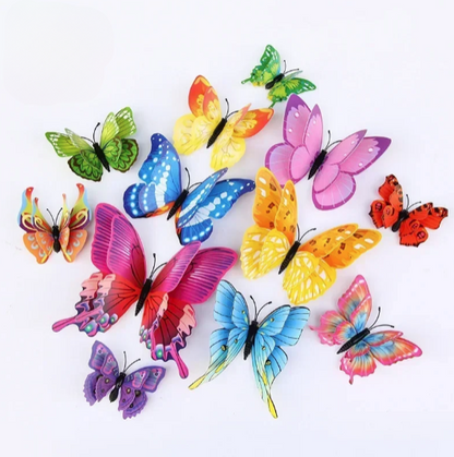 🦋 3D INNO INK Double Layer Butterflies Wall Stickers ✨ | Magical Floating Effect for Home & Office Decor 🌸