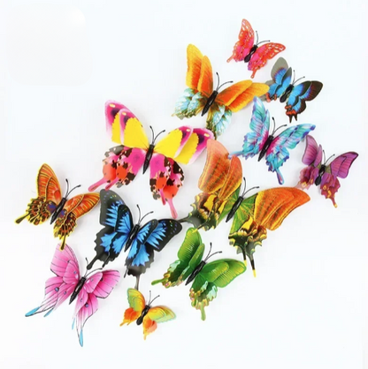 🦋 3D INNO INK Double Layer Butterflies Wall Stickers ✨ | Magical Floating Effect for Home & Office Decor 🌸