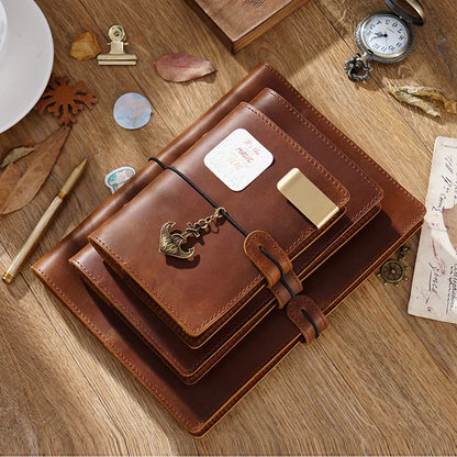 Luxury Leather Loose-leaf Notebook – Premium Cowhide Cover & Customizable Pages for Ultimate Organization 📖✨