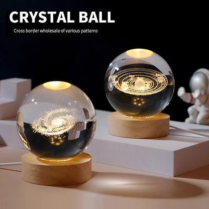 ✨ 3D Crystal Galaxy Night Light – Mesmerizing Cosmic Glow for Your Space! 🌌🔮 Lamp Bedroom Ambient Light Creative Gift Night Light