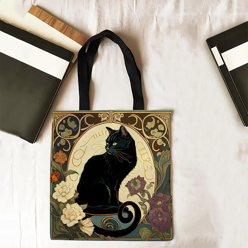 INNO INK Eyes of Gold, Shadows of Night: A Stunning Tote for Feline Devotees Who Love Style & Mystery 🐱 Tote Bag