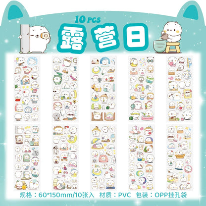 🌸 150+ INNO INK Kawaii Sticker Set 🐸 | Cute Frog, Bicycle & Girl Designs for Scrapbooking, Journals & Stationery 🎨