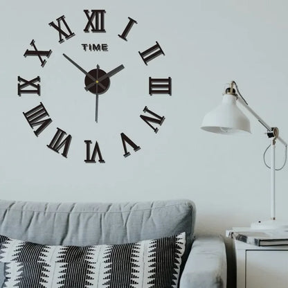 DIY 3D Frameless Wall Clock – Modern Mirror Sticker Clock for Stylish Home & Office Décor (40cm/16'') ✨🕒