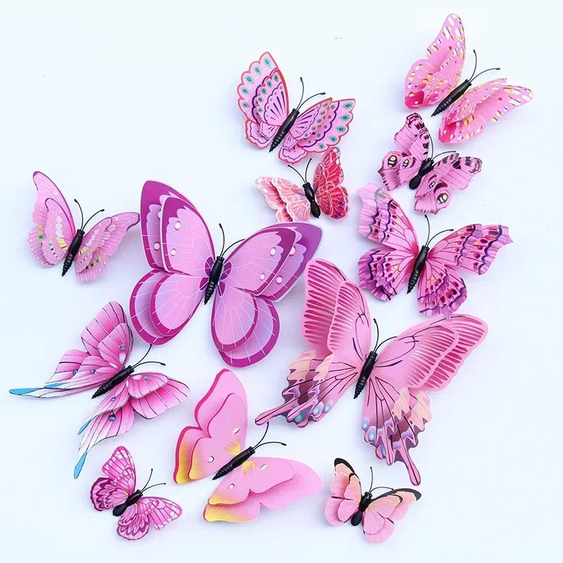 🦋 3D INNO INK Double Layer Butterflies Wall Stickers ✨ | Magical Floating Effect for Home & Office Decor 🌸