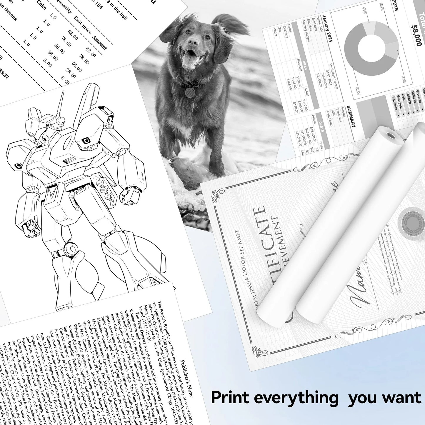 📜 A4 Thermal Paper Rolls | 1/3/5 Pack | 210×30mm | Ink-Free, High-Quality Printing for A40/X8 Wireless Printers! 🔥