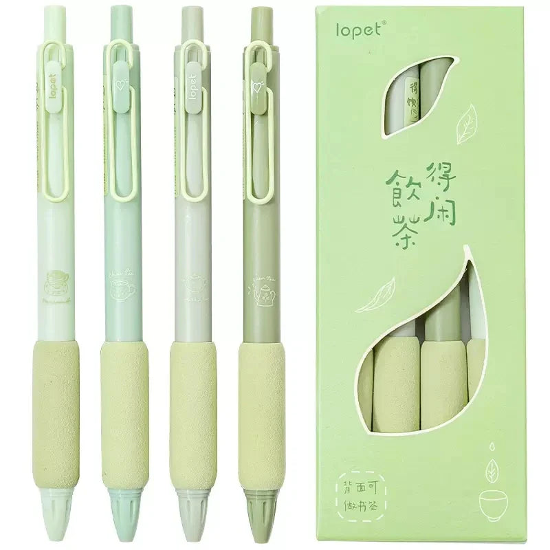 4pcs Coffee-Themed Soft Bread Gel Pens - 0.5mm Black Ink