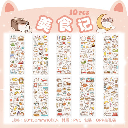 🌸 150+ INNO INK Kawaii Sticker Set 🐸 | Cute Frog, Bicycle & Girl Designs for Scrapbooking, Journals & Stationery 🎨