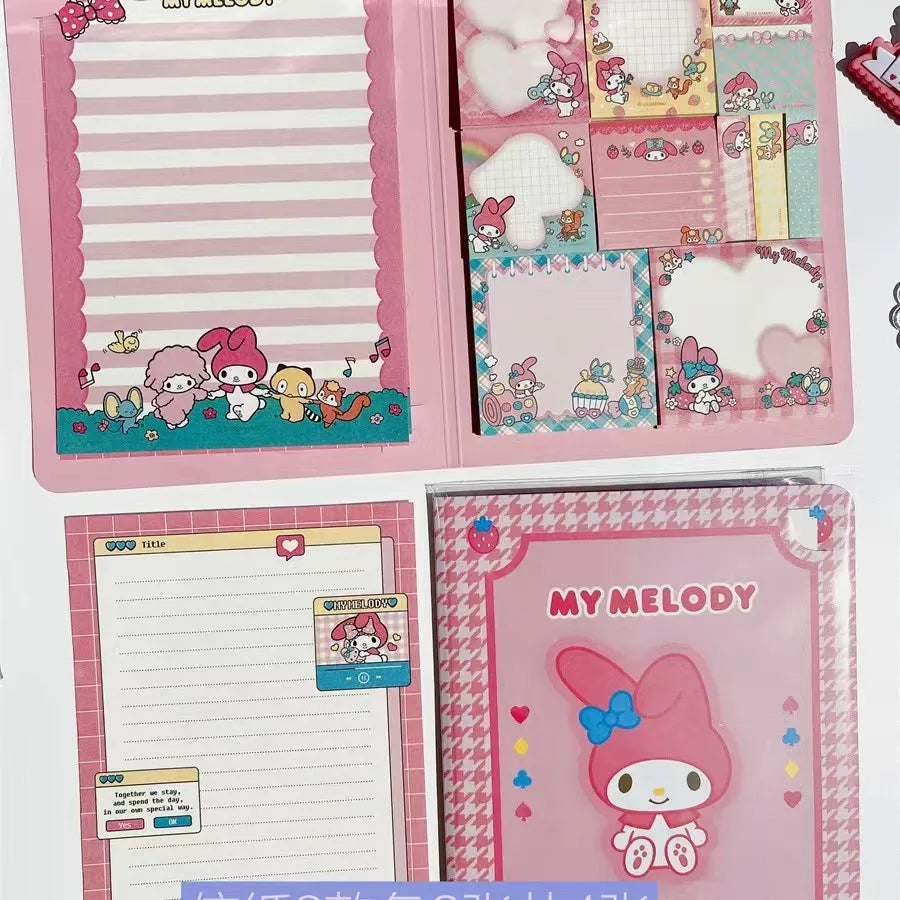 🌸 INNO INK Kawaii Sanrio Notebook Collection – Hello Kitty, My Melody, Kuromi, and Cinnamoroll Cute Paste Notepads for Students, Office Use, and Stationery Lovers! 📖🎀