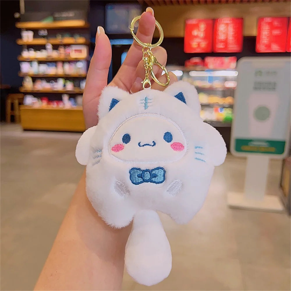 🐯 Sanrio Little Tiger Plush Keychain 🐯 | 🎀 Adorable Furry Tail Edition | 🎒 Perfect for Bags & Keys