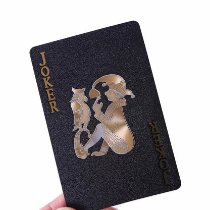 ✨Luxury Black Gold Waterproof Playing Cards Set 🎴 – Elegant Design, Scratch-Resistant, Durable 🛡️ – Ideal for Poker, Rummy, Family Game Nights 🎉 – Perfect Gift in a Stylish Black Box 🎁"