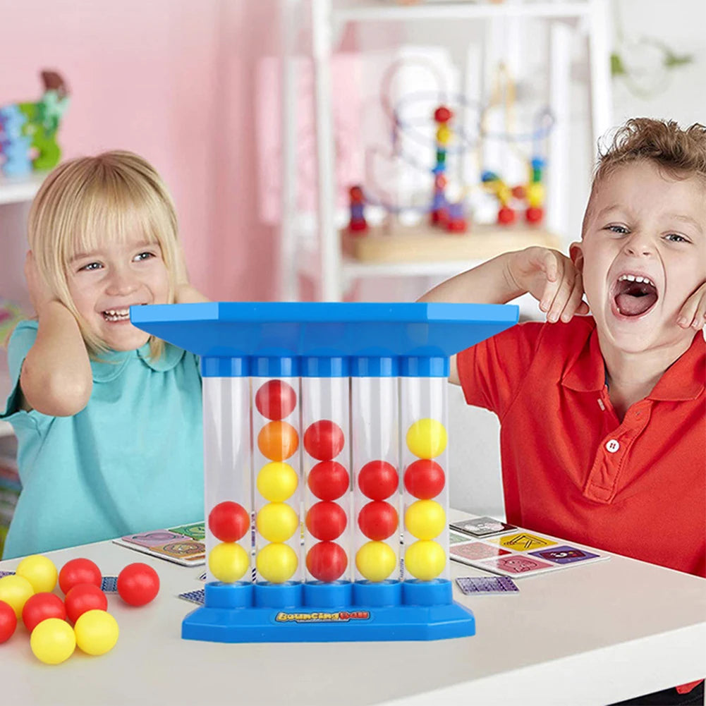 🎉 Bouncing Balls Board Game for 2-4 Players – Parent-Child Interactive Throwing Ball Toy, Strategy-Based Team Game with 12 Yellow Balls, 12 Red Balls, and 1 Orange Ball – Perfect for Family Fun, Kids Parties, and Birthday Gifts! 🎯