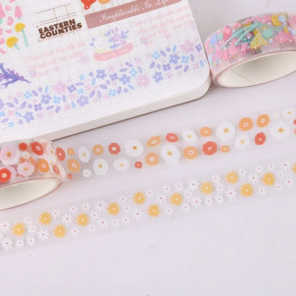 🎀 5 Rolls Kawaii Transparent Sticker Tape | DIY Decorative Material for Sketchbooks, School Supplies & Japanese Stationery 🌸