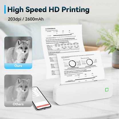 🖨️ A4 Portable Inkless Thermal Printer | Wireless Bluetooth | Print PDFs, Photos & Tattoo Stencils Anytime, Anywhere! 🚀