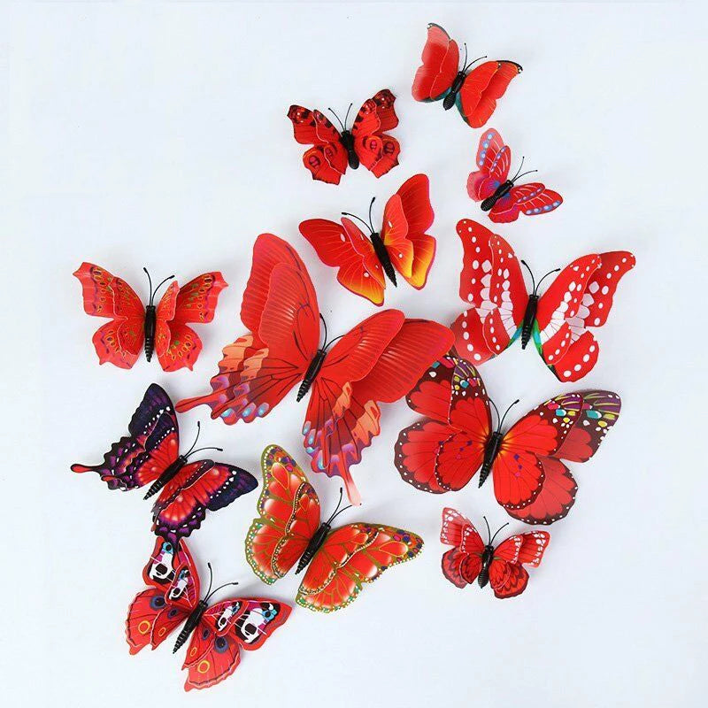 🦋 3D INNO INK Double Layer Butterflies Wall Stickers ✨ | Magical Floating Effect for Home & Office Decor 🌸