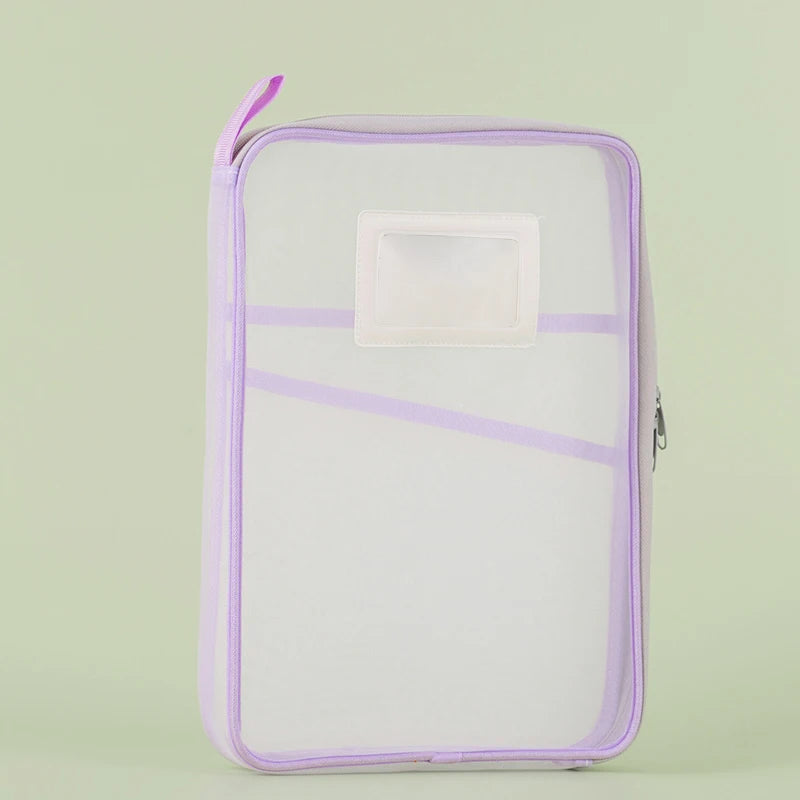 A4 Double-Layer Mesh Zipper Bag – Large Capacity Stationery & Document Organizer for Office & School ✨📂