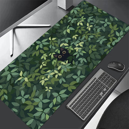 Kawaii Black Cat & Clouds XXL Mouse Pad – Soft, Stylish & Extended Desk Protection! 🌙🐱✨