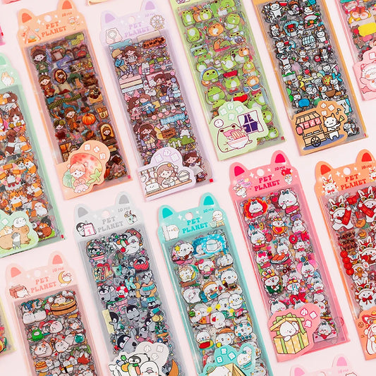 🌸 150+ INNO INK Kawaii Sticker Set 🐸 | Cute Frog, Bicycle & Girl Designs for Scrapbooking, Journals & Stationery 🎨