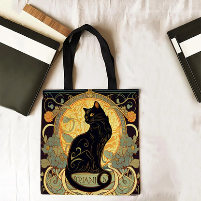 INNO INK Eyes of Gold, Shadows of Night: A Stunning Tote for Feline Devotees Who Love Style & Mystery 🐱 Tote Bag