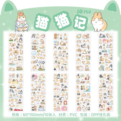 🌸 150+ INNO INK Kawaii Sticker Set 🐸 | Cute Frog, Bicycle & Girl Designs for Scrapbooking, Journals & Stationery 🎨