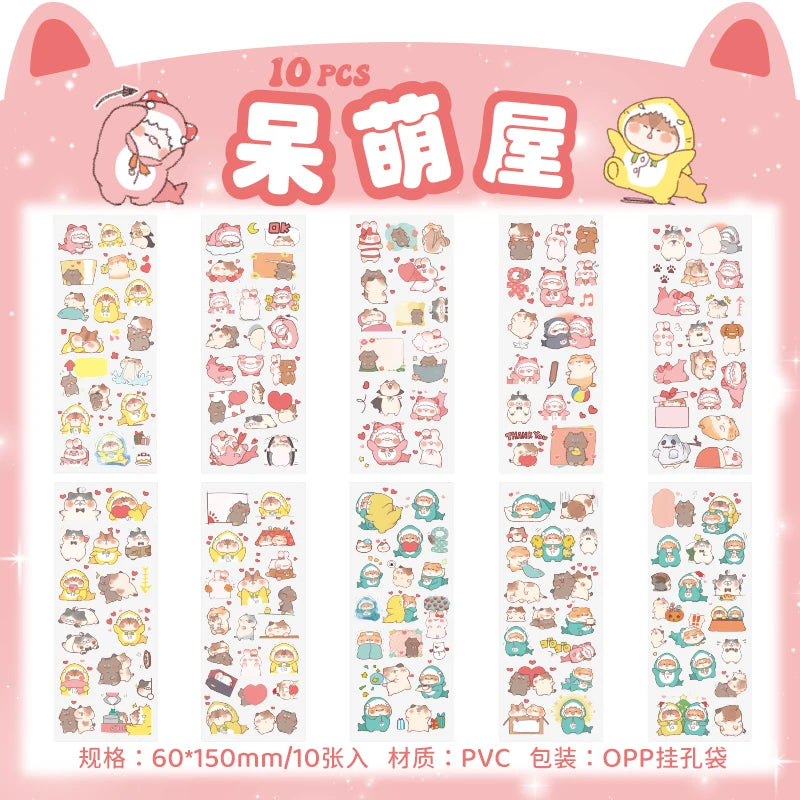 🌸 150+ INNO INK Kawaii Sticker Set 🐸 | Cute Frog, Bicycle & Girl Designs for Scrapbooking, Journals & Stationery 🎨