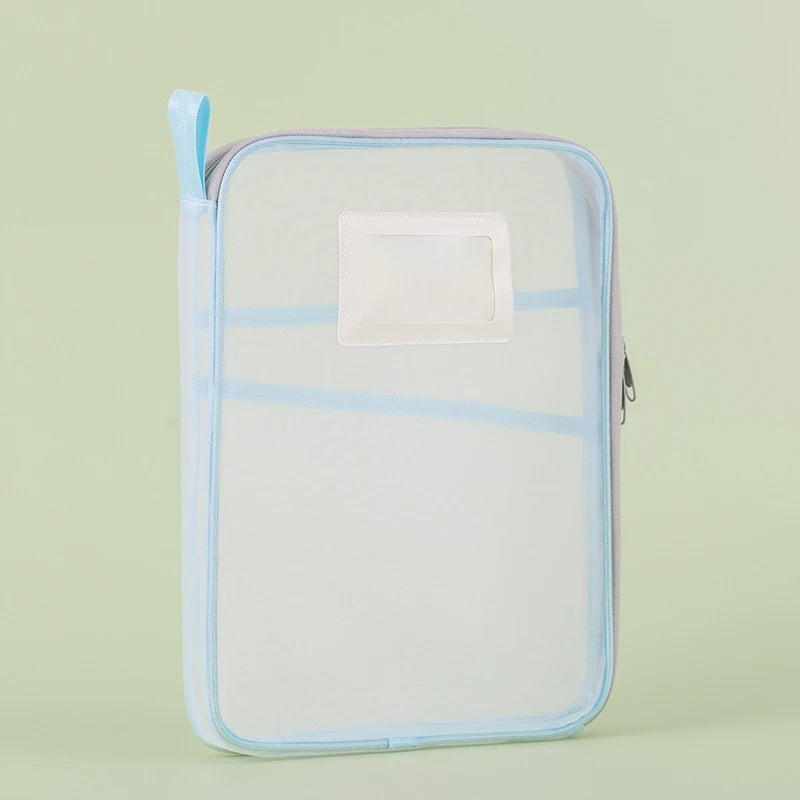 A4 Double-Layer Mesh Zipper Bag – Large Capacity Stationery & Document Organizer for Office & School ✨📂