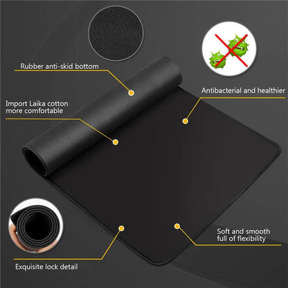 Kawaii Black Cat & Clouds XXL Mouse Pad – Soft, Stylish & Extended Desk Protection! 🌙🐱✨