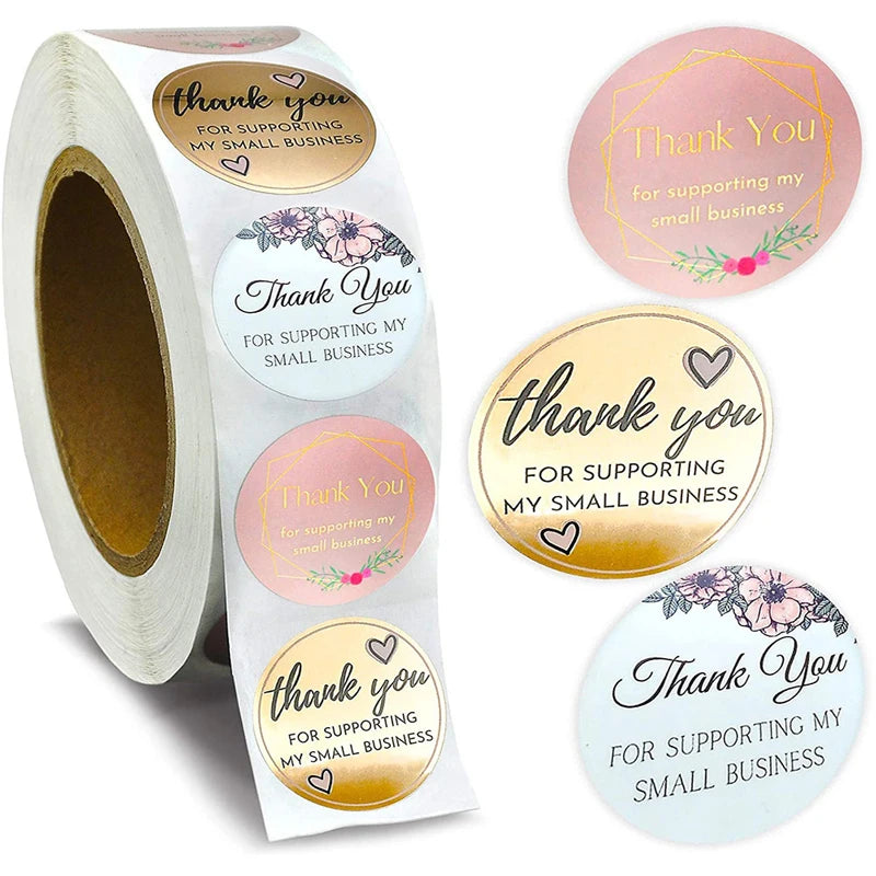 🎁 INNO INK Thank You Stickers – 500pcs Roll for Retail Business | Show Appreciation with a Personal Touch 🌟