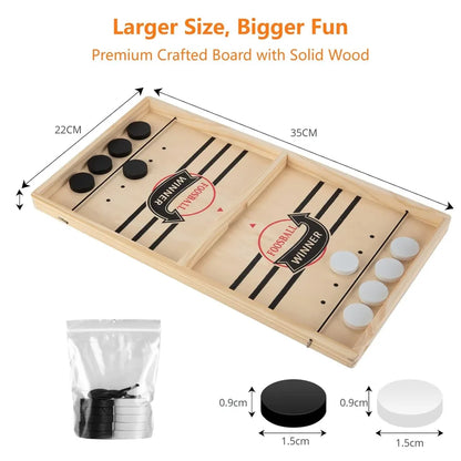 🏒 Foosball Winner Board Game – Fast-Paced Sling Puck Hockey Game for Family Fun, Parent-Child Interactive Toy, High-Quality New Zealand Pine Board, Perfect for Game Nights, Enhances Reflexes & Hand-Eye Coordination – Includes 10 Pucks & 2 Elastic Ropes 🎯