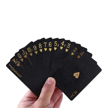 ✨Luxury Black Gold Waterproof Playing Cards Set 🎴 – Elegant Design, Scratch-Resistant, Durable 🛡️ – Ideal for Poker, Rummy, Family Game Nights 🎉 – Perfect Gift in a Stylish Black Box 🎁"