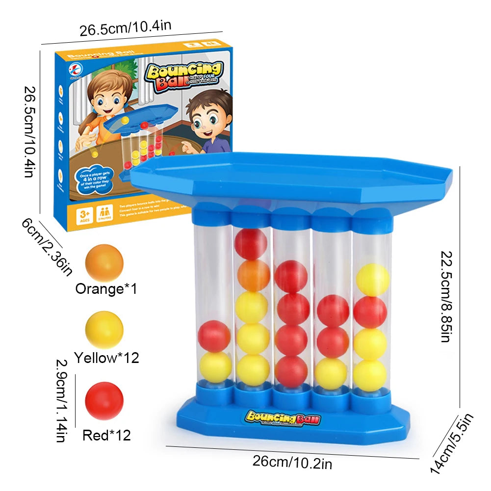 🎉 Bouncing Balls Board Game for 2-4 Players – Parent-Child Interactive Throwing Ball Toy, Strategy-Based Team Game with 12 Yellow Balls, 12 Red Balls, and 1 Orange Ball – Perfect for Family Fun, Kids Parties, and Birthday Gifts! 🎯