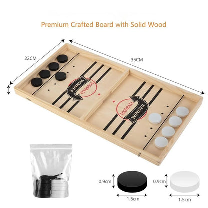 🏒 Foosball Winner Board Game – Fast-Paced Sling Puck Hockey Game for Family Fun, Parent-Child Interactive Toy, High-Quality New Zealand Pine Board, Perfect for Game Nights, Enhances Reflexes & Hand-Eye Coordination – Includes 10 Pucks & 2 Elastic Ropes 🎯