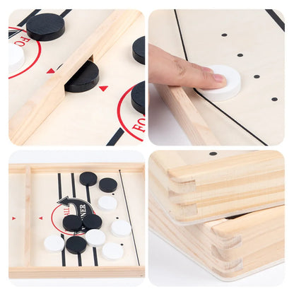 🏒 Foosball Winner Board Game – Fast-Paced Sling Puck Hockey Game for Family Fun, Parent-Child Interactive Toy, High-Quality New Zealand Pine Board, Perfect for Game Nights, Enhances Reflexes & Hand-Eye Coordination – Includes 10 Pucks & 2 Elastic Ropes 🎯