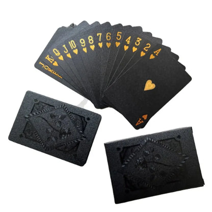 ✨Luxury Black Gold Waterproof Playing Cards Set 🎴 – Elegant Design, Scratch-Resistant, Durable 🛡️ – Ideal for Poker, Rummy, Family Game Nights 🎉 – Perfect Gift in a Stylish Black Box 🎁"