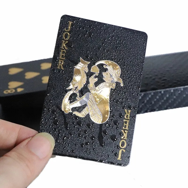 ✨Luxury Black Gold Waterproof Playing Cards Set 🎴 – Elegant Design, Scratch-Resistant, Durable 🛡️ – Ideal for Poker, Rummy, Family Game Nights 🎉 – Perfect Gift in a Stylish Black Box 🎁"