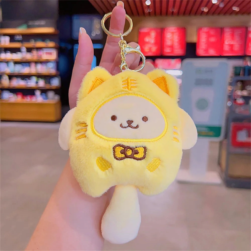 🐯 Sanrio Little Tiger Plush Keychain 🐯 | 🎀 Adorable Furry Tail Edition | 🎒 Perfect for Bags & Keys