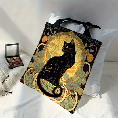 INNO INK Eyes of Gold, Shadows of Night: A Stunning Tote for Feline Devotees Who Love Style & Mystery 🐱 Tote Bag