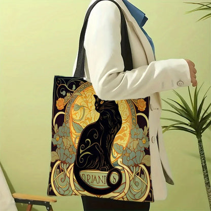 INNO INK Eyes of Gold, Shadows of Night: A Stunning Tote for Feline Devotees Who Love Style & Mystery 🐱 Tote Bag