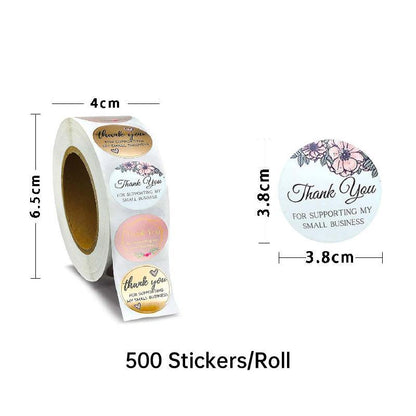 🎁 INNO INK Thank You Stickers – 500pcs Roll for Retail Business | Show Appreciation with a Personal Touch 🌟