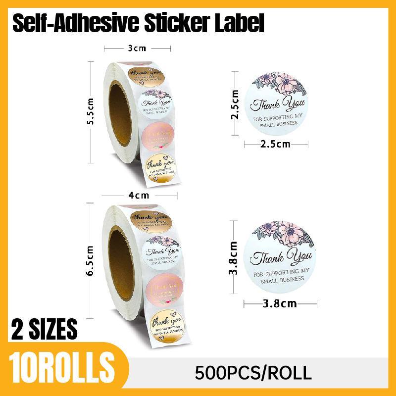 🎁 INNO INK Thank You Stickers – 500pcs Roll for Retail Business | Show Appreciation with a Personal Touch 🌟